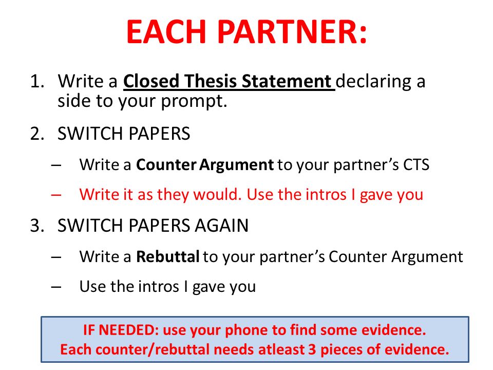 write a thesis statement for your argument